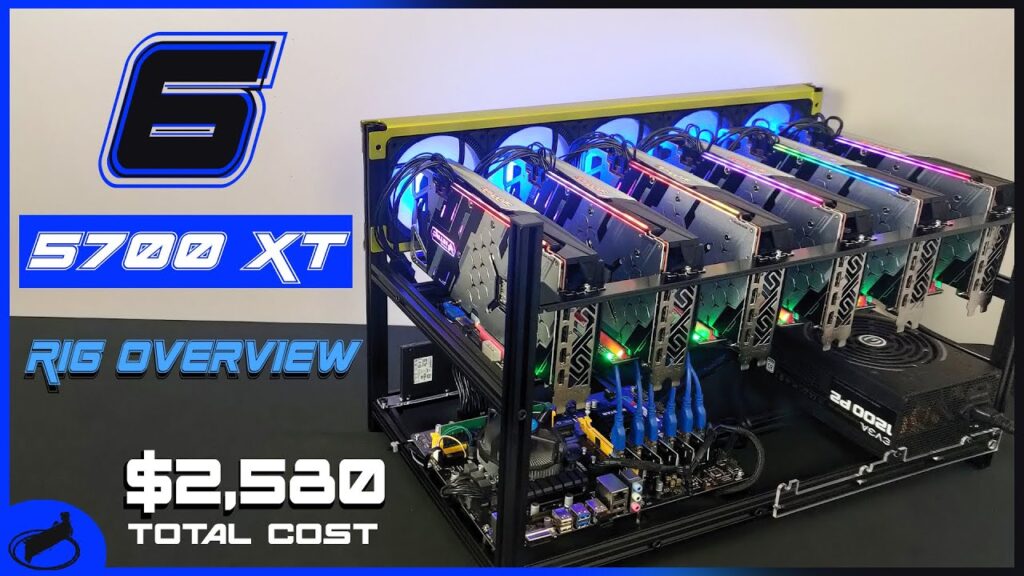 RX 5700 XT Mining Rig Build 6 GPUs | 330 MHs and ONLY 880 Watts