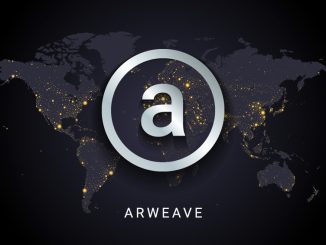 Arweave (AR) cryptocurrency logo against a global background